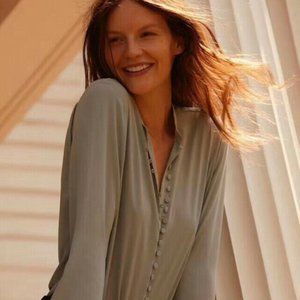 Filippa K SHEER BUTTON BLOUSE small